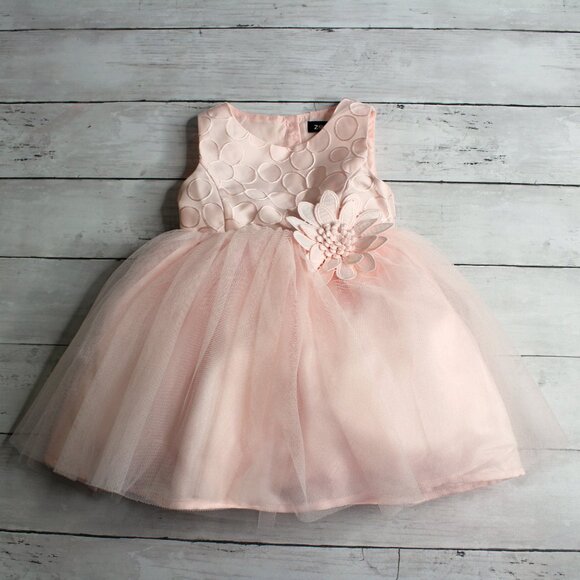 Zhenzi Other - Zenzi Vintage Baby Girl's Pink Satin Party Dress Size 12 Months Tulle
